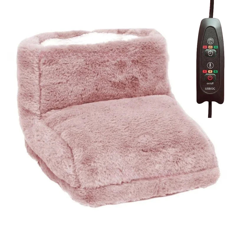 USB Electric Foot Warmer Plush Heating Slippers Thermostatic Shoes Winter Feet Heater for Home Bedroom Sleeping Thermal